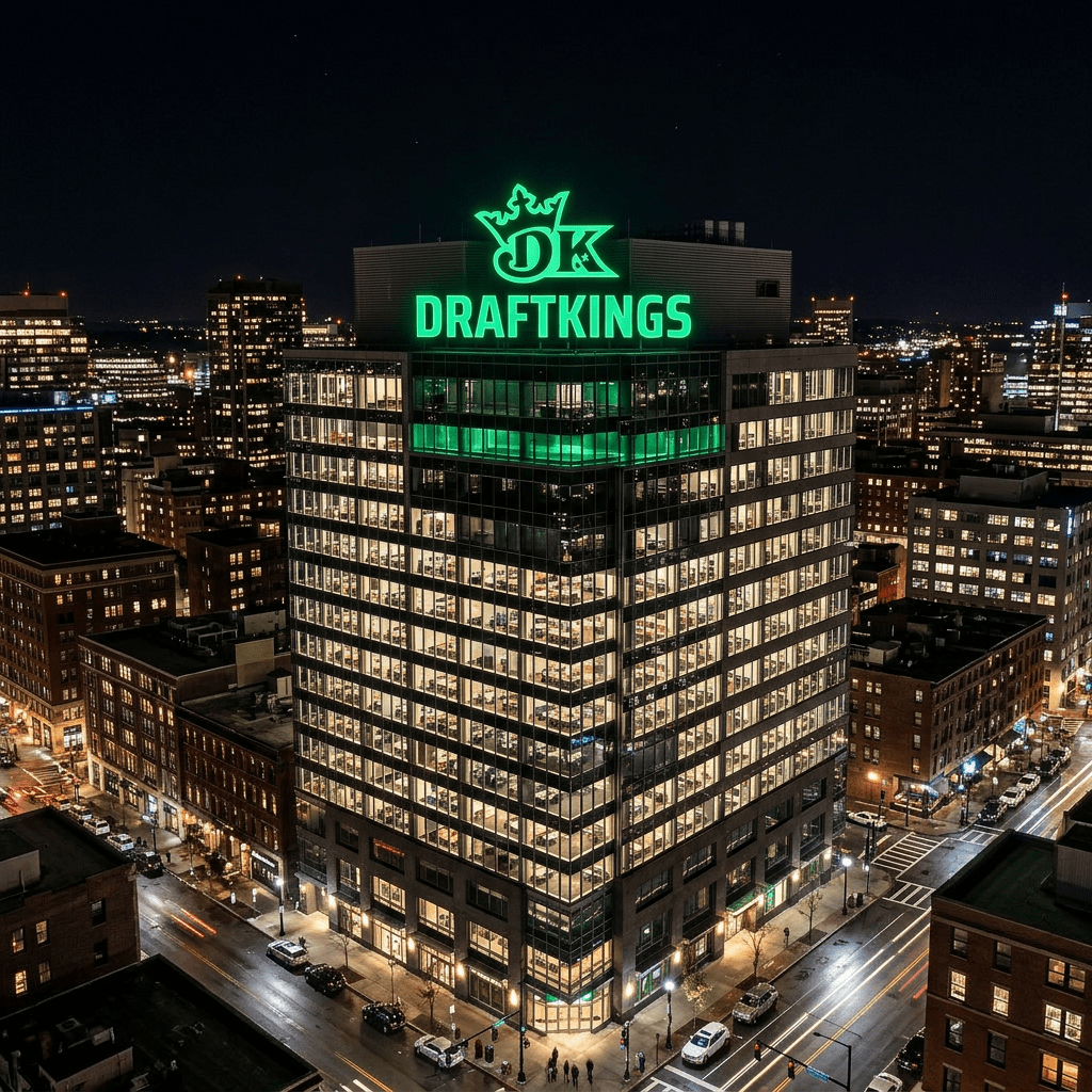 DraftKings logo with stylized crown and initials DK in green