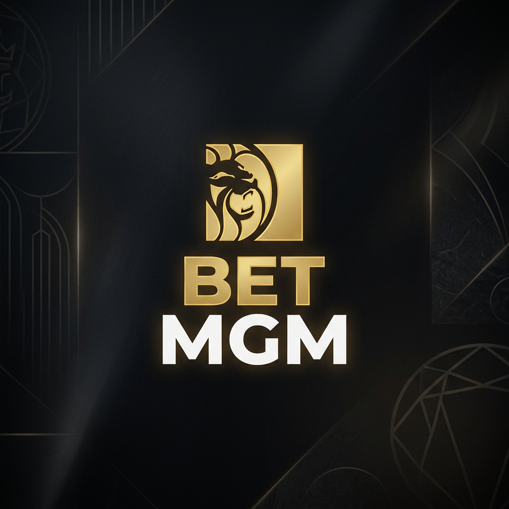 BET MGM logo with stylized lion head and gold lettering on black background
